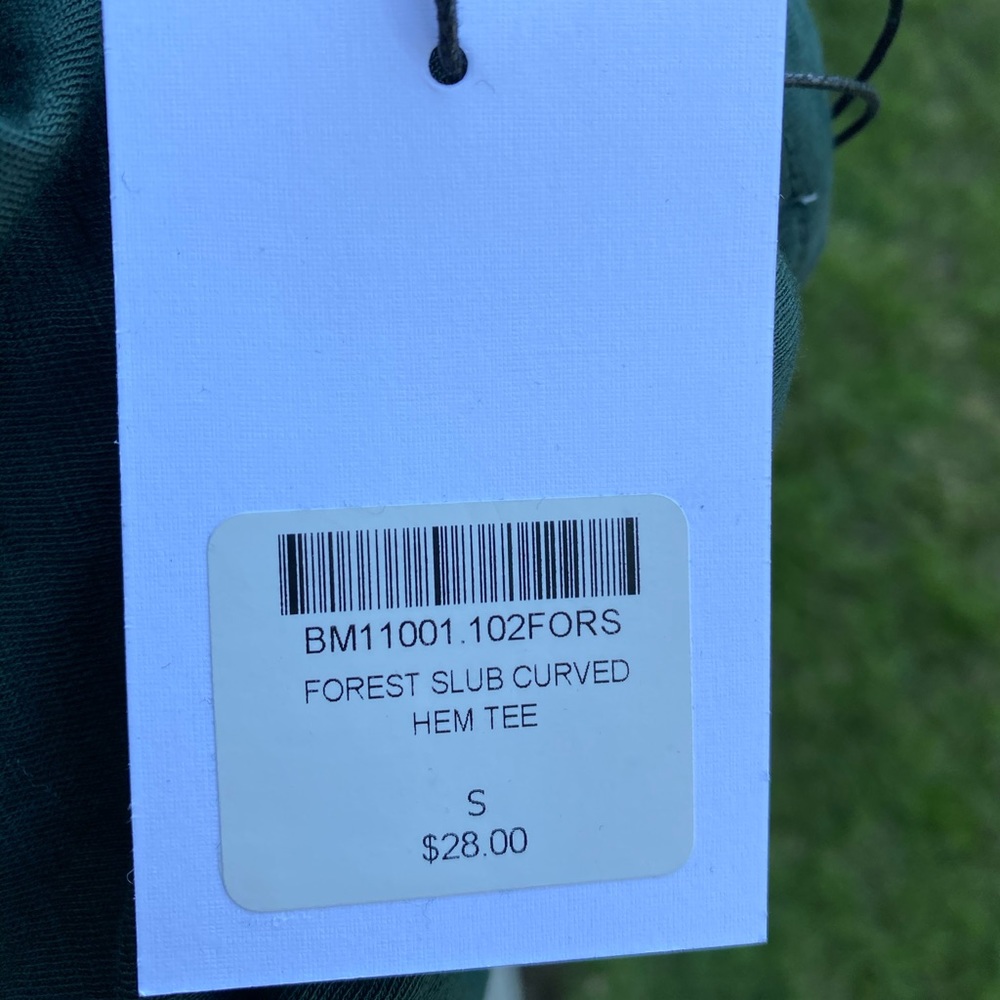 Buck Mason Forest Slub Cotton Curved Hem T-shirt - Picture 5 of 5